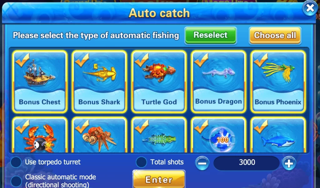 Fishing game-auto catch