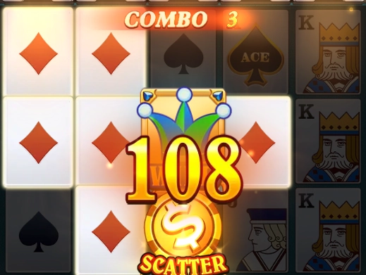 slot game, combo 3, 108 scatter